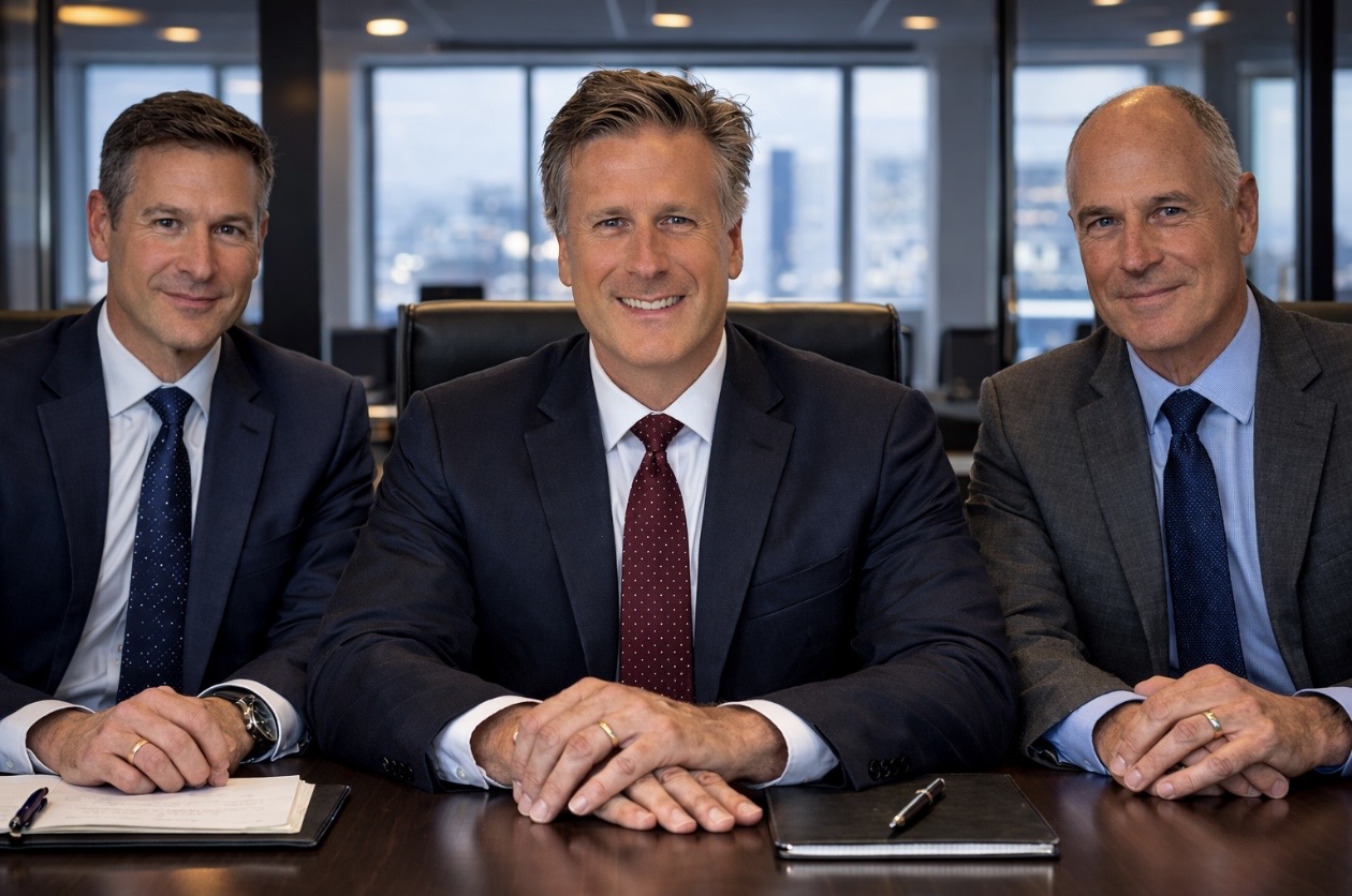 Hammer Financial team – three businessmen at conference table